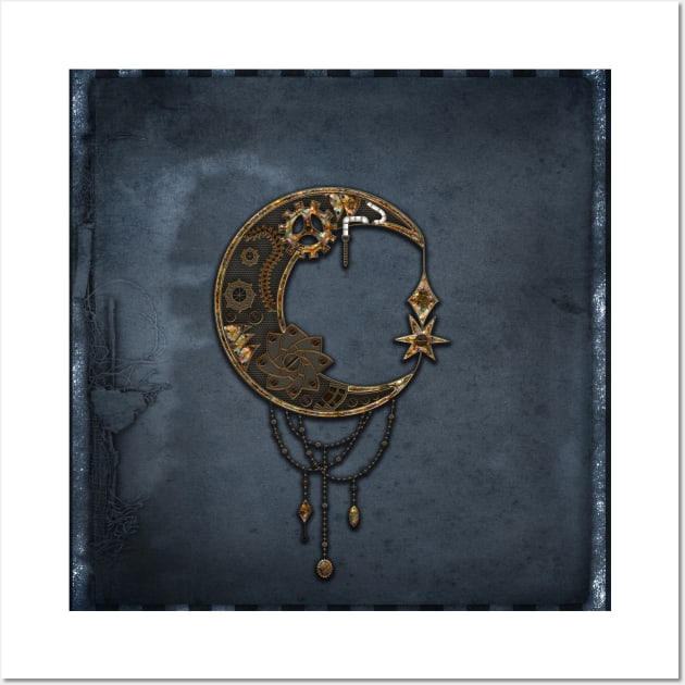 Noble steampunk moon with gears Wall Art by Nicky2342